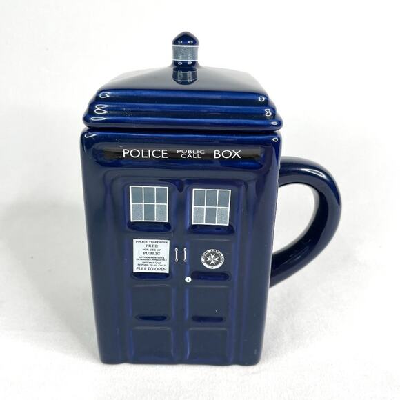 ZEON Doctor Who Square Tardis Mug With Lid - Picture 1 of 8